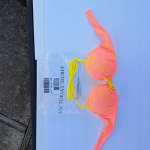 VICTORIA'S SECRET SWIM Bombshell Add-2-Cups Push-Up Bikini Top 36A Hot Pink